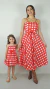 Vestidos tal mãe tal filha Sueli e Manu Xadrez Vermelho