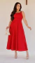Vestido Vermelho Midi Adulto | Adele Miss Li [P.E] - Miss Li • Moda Feminina • Tal Mãe Tal Filha