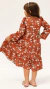 Vestido infantil Melinda Marrom Florido - Miss Li • Moda Feminina • Tal Mãe Tal Filha