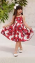 Vestido Infantil Menina Vermelho Rubi Floral | Monaliz Miss Li