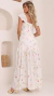 Vestido Longo Branco Adulto Malu Com Zíper e Alça Elástica | Flores do Campo Miss Li - Miss Li • Moda Feminina • Tal Mãe Tal Filha