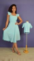 Imagem do Kit Vestido adulto Rose e camisa infantil Daniel Turquesa bebê