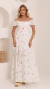 Vestido Longo Branco Adulto Malu Com Zíper e Alça Elástica | Flores do Campo Miss Li - comprar online