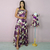 Kit de Vestido Adulto Mona Floral Uva e infantil Helena Floral Uva