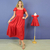 Kit de Vestidos Joice Vermelho Adulto e Infantil