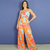 Kit Macacão Hollywood e Vestido infantil Olga Max Flor Laranja - comprar online