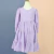 Vestido infantil longo lilás com mangas longas e babados em camadas
