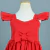 Vestido infantil vermelho Monique com alças largas e laço frontal