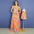 Kit de Vestidos Adulto Ivete e infantil Olga Max Flor Laranja - Miss Li 