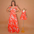 Kit de vestidos adulto Denise e infantil Teresa Max folhas [P.E]