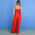 Imagem do Kit Macacão Adulto Dubai Vermelho e Vestido infantil Olga Vermelho
