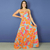 Vestido adulto Ivete Max Flor Laranja