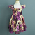 Kit de Vestidos adulto Marcela e infantil Helena Floral Uva - comprar online