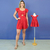 Kit Macaquinho Adulto Veneza Vermelho e Vestido infantil Helena Vermelho na internet