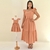 Kit de Vestidos Monique Bege Adulto e infantil [P.E]