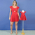 Kit Macaquinho Adulto Veneza Vermelho e Vestido infantil Helena Vermelho