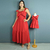 Kit de vestidos Adriana Vermelho adulto e infantil