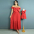 Kit de vestidos Adriana Vermelho adulto e infantil - Miss Li 
