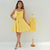 Kit de vestidos Analiz Amarelo adulto e infantil