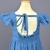 Kit Macaquinho Adulto Veneza Azul e Vestido infantil Luna Azul - Miss Li 