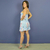 Kit Macaquinho Miami e Vestido Infantil Aline Azul Florido