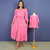 Kit de Vestidos Gabriela Pink Adulto e Infantil