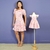 Kit de Vestidos Adulto Beatriz e Infantil Helena Floral Rosa Bebê - Miss Li 