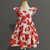 Kit de vestidos adulto Denise e infantil Teresa Flores Vermelhas [P.E]