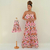 Kit de Vestidos Amanda Rosa Florido adulto e infantil