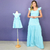 Kit de Vestidos Drica Azul e infantil Valentina Azul