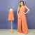 Kit Macacão Grécia abóbora e Vestido Infantil Dani abóbora