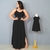 Kit de Vestidos Luiza Preto Adulto e Infantil