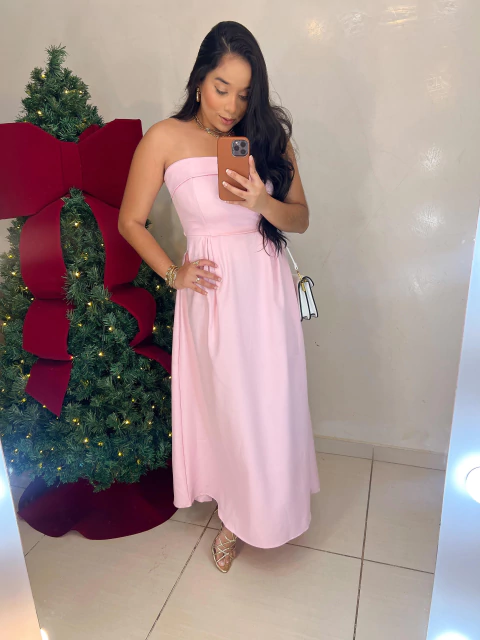 VESTIDO SARA TOMARA QUE CAIA ALFAIATARIA - ROSA - comprar online