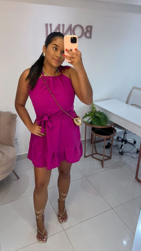 VESTIDO CREPE FRANZIDINHO
