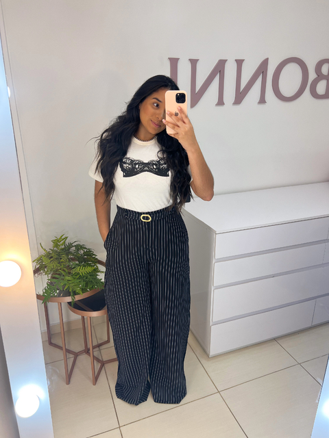 MAX T-SHIRT ESTAMPA TOP RENDA