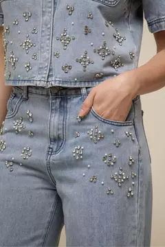 Calça jeans bordada - comprar online