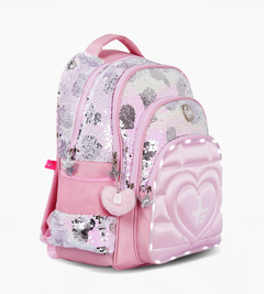 MOCHILA FOOTY ESPALDA CORAZÓN ROSA en internet