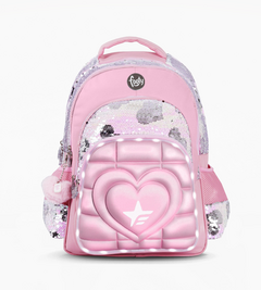 MOCHILA FOOTY ESPALDA CORAZÓN ROSA - comprar online