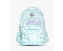MOCHILA FOOTY ESPALDA CORAZÓN VERDE AGUA