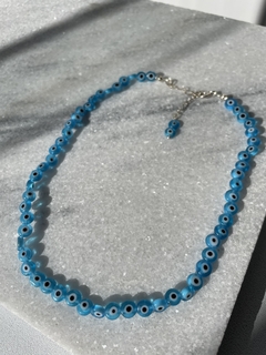 Choker olho grego resina transparente - Yalla 