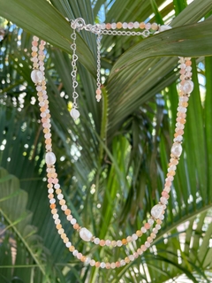 Choker Pedra do sol com pérola e hematita- prata 925 - loja online