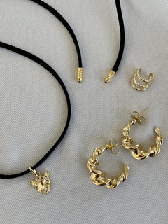 Choker couro - pingente tigre - comprar online