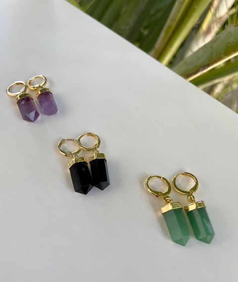 Argola cristal P - dourado