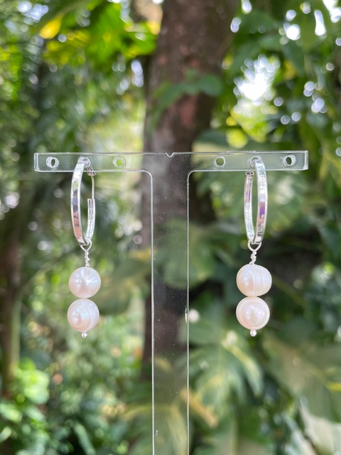 Argola duas pérolas