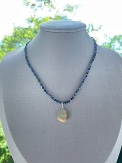 Imagem do choker sodalita com pingente amor - prata 925