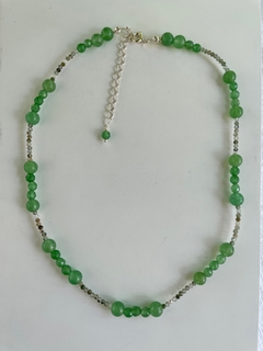 Colar quartzo verde esferas - prata 925 - comprar online