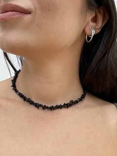 choker mini cascalho Ágata negra - Yalla 