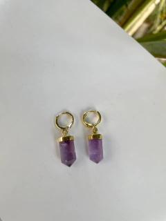Argola cristal P - dourado