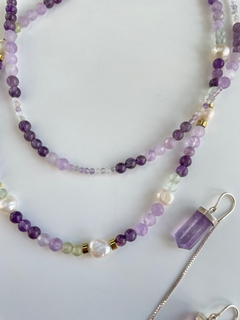 Choker Ametista dois tamanhos - prata 925 - Yalla 