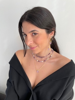 Choker Ametista e Hematita - prata 925 - comprar online